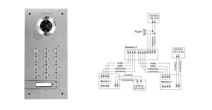 Wideodomofon stacja bramowa z Szyfratorem Vidos S601D
